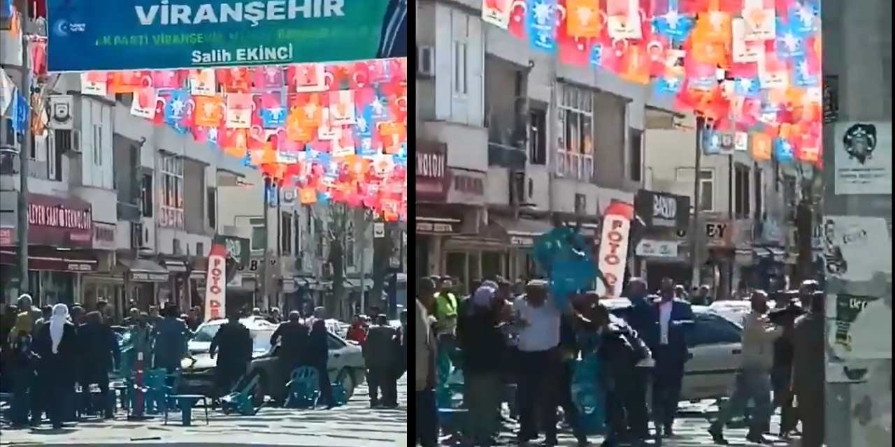 Şanlıurfa'da AKP'nin seçim bürosunda kavga çıktı, sandalyeler havada uçtu