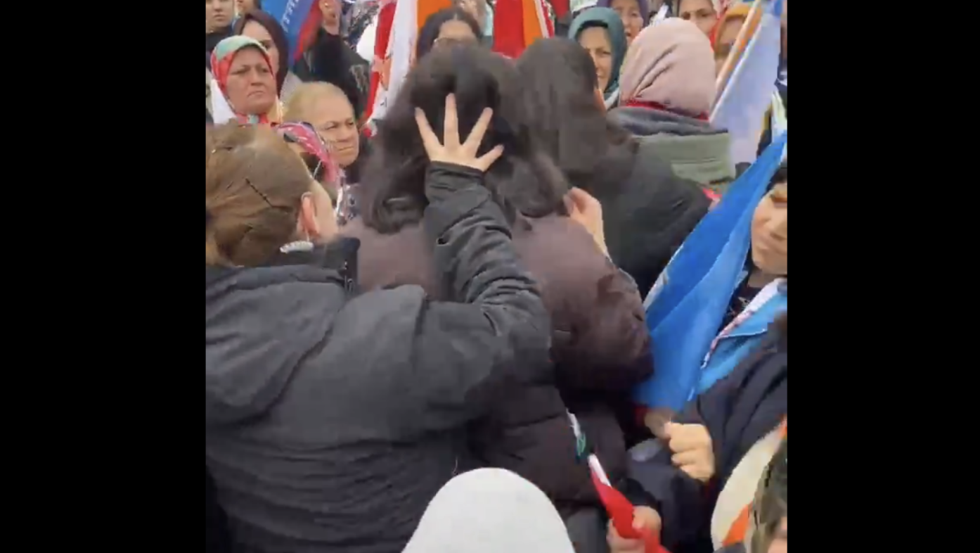 Erdoğan'ın Ankara mitinginde İsrail'le ticareti protesto eden kadınlara gözaltı