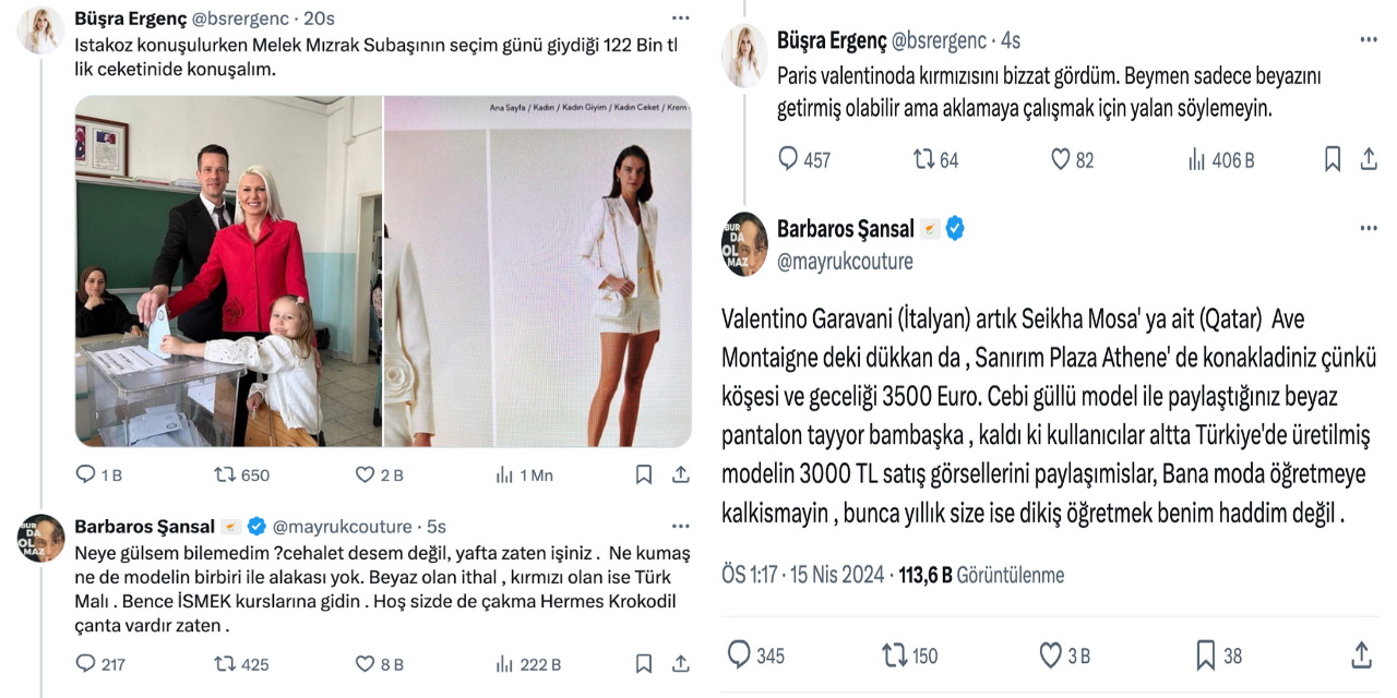 AKP'li Büşra Ergenç, Bilecik Belediye Başkanı'nın 122 bin TL'lik ceket giydiğini iddia etti, devreye Barbaros Şansal girdi