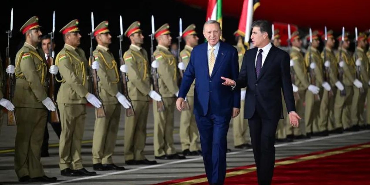 Erdoğan Erbil'de: Neçirvan Barzani ve Mesud Barzani'yle görüştü
