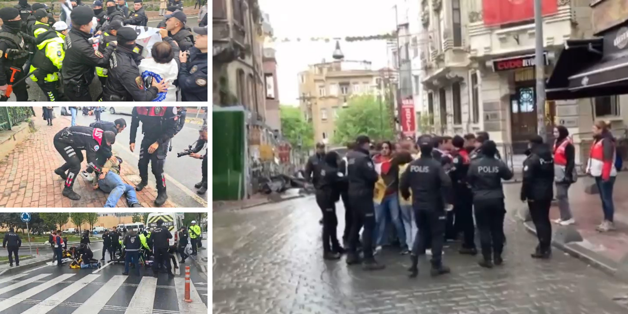 Taksim'e çıkmak isteyen gruplara polis müdahalesi ve gözaltı