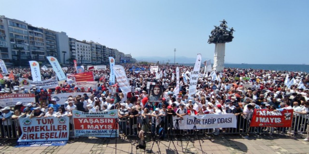 İzmir, Gündoğdu Meydanı'na aktı: 3 koldan 1 Mayıs yürüyüşü