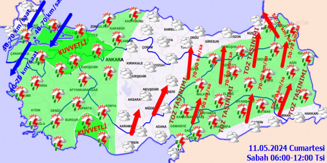 Meteorolojiden sağanak yağış uyarısı