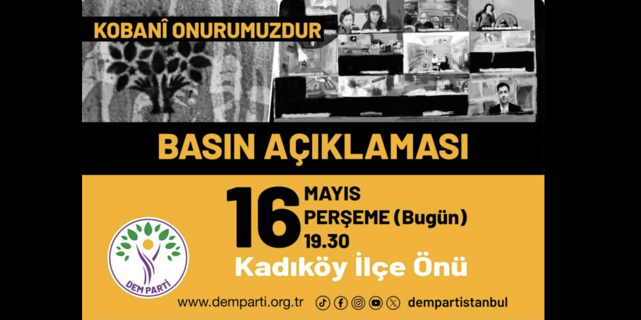 DEM Parti 19.30'da Kadıköy'de basın açıklaması yapacak