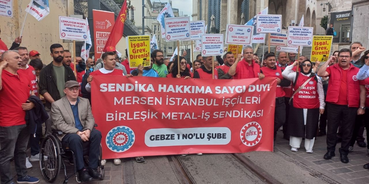 Birleşik Metal-İş, İstiklal'deki Fransa Başkonsolosluğu'na yürüdü