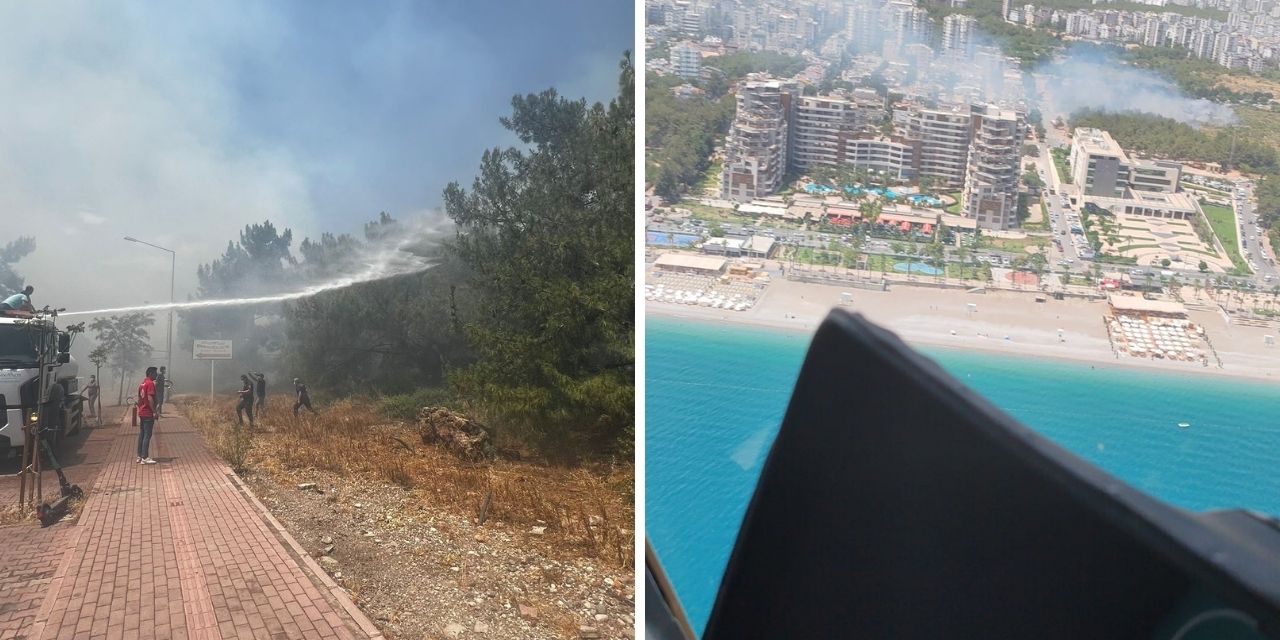 Antalya'da iki noktada orman yangını