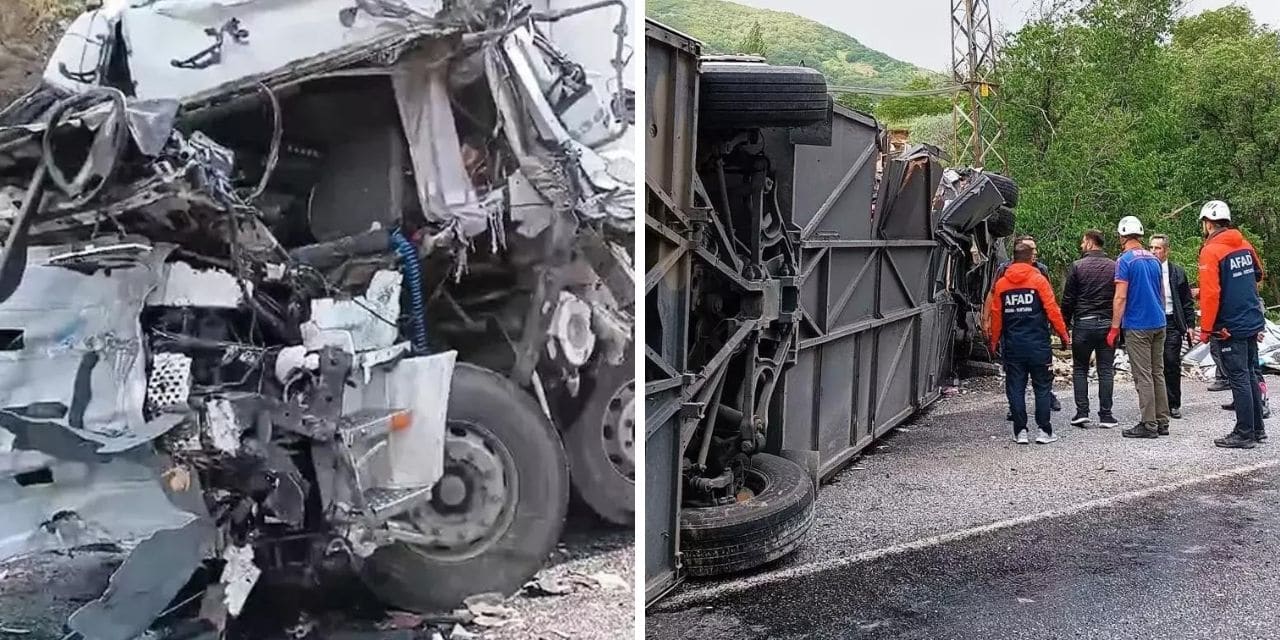 Yolcu otobüsü ile TIR çarpıştı: 2 ölü, 4'ü ağır 30 yaralı