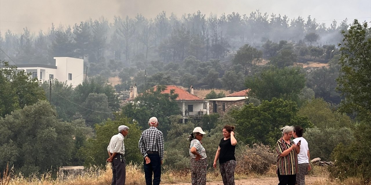 Milas'ta orman yangını: 14 hane boşaltıldı