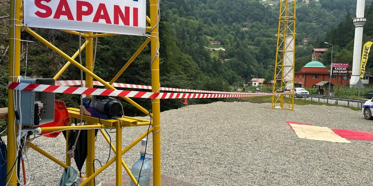 Trabzon'da halatı kopan "insan sapanı" mühürlendi