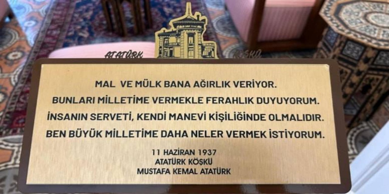 Atatürk'ün sözlerinin yer aldığı plaket 2 yıl sonra yerine konuldu