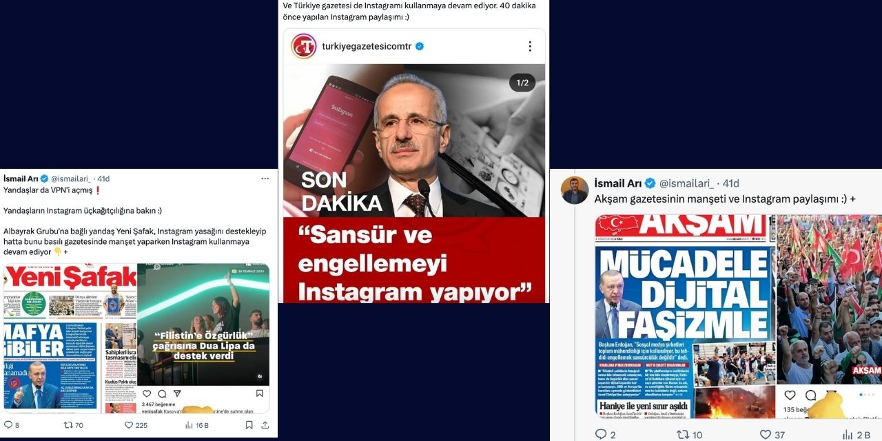 AKP medyası hem Instagram sansürünü savunuyor hem Instagram kullanıyor