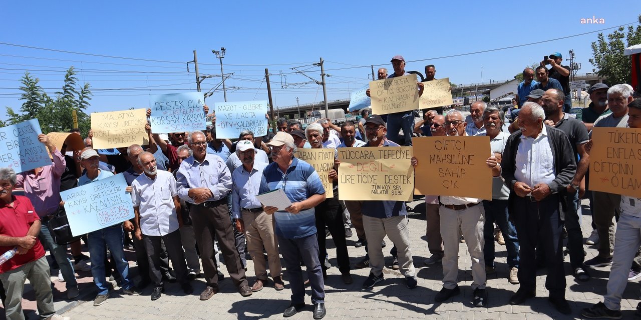 Malatyalı çiftçilerden kayısı taban fiyatı protestosu