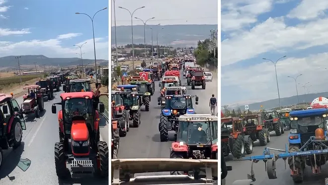Çiftçiler ayakta... Antep-Maraş karayolu kapandı