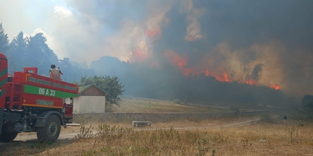 Kızılcahamam'daki ot yangını, Gerede'de ormana sıçradı