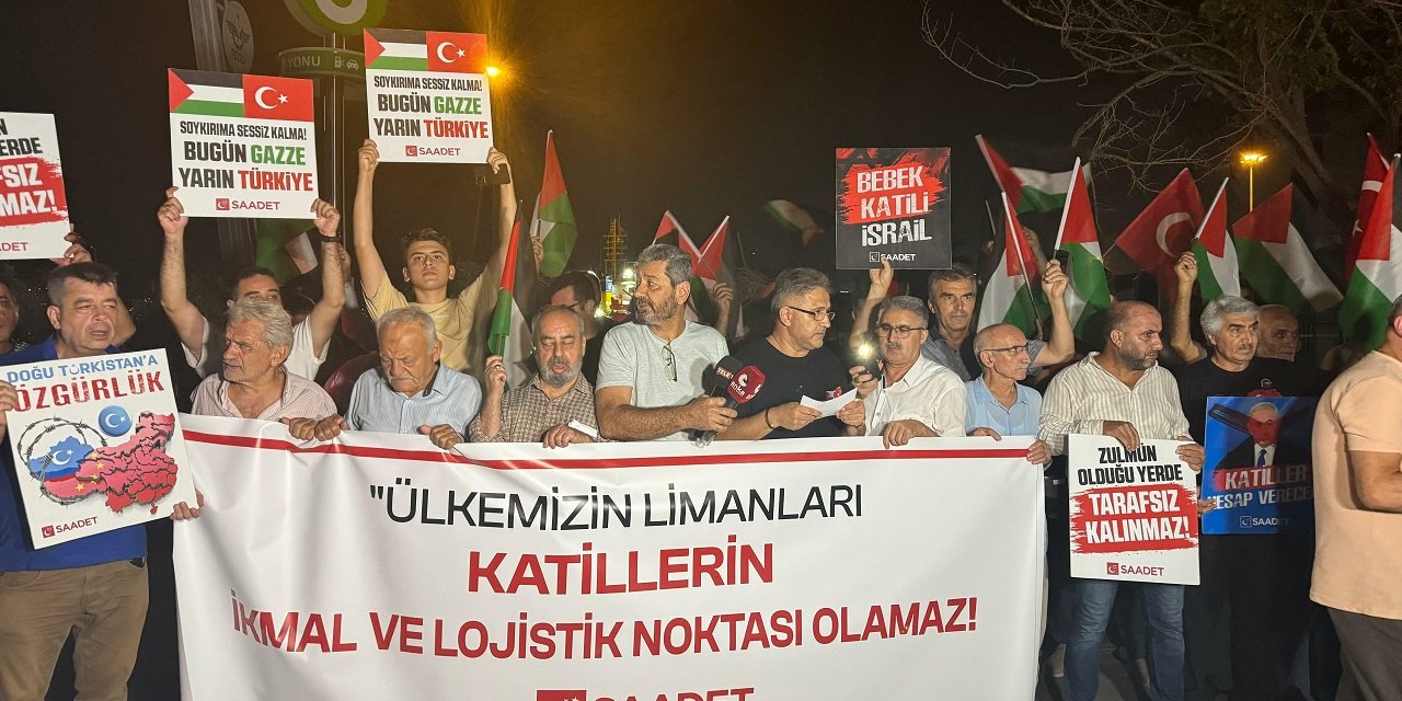 Saadet Partililer, ABD’nin İsrail için gönderdiği gemiyi protesto etti