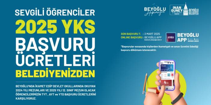 Beyoğlu Belediyesi'nden öğrencilere YKS desteği