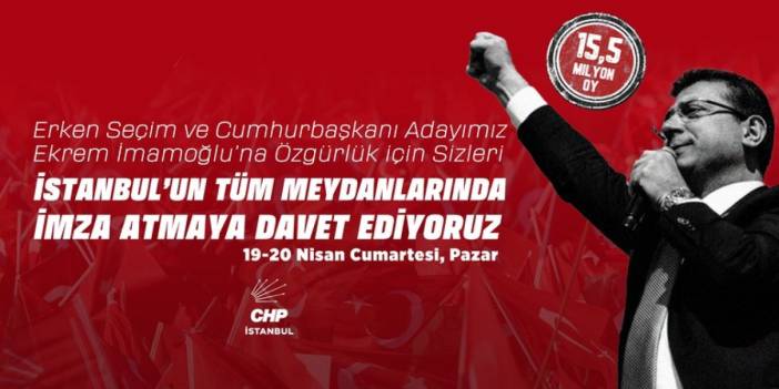 İmamoğlu'ndan imza kampanyasına çağrı: Parti değil ülkemizin yarınları için