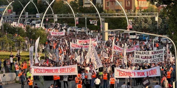 Ankara'da Gazze eylemi: AKP Genel Merkezi'ne yürüdüler