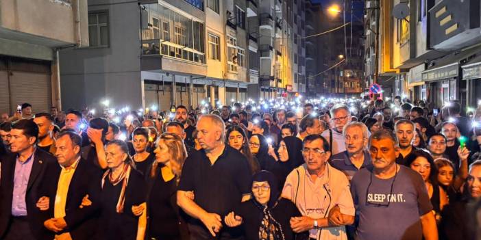 Trabzon'da boşanma aşamasındaki eşinin öldürdüğü Sinem Somun için yürüyüş