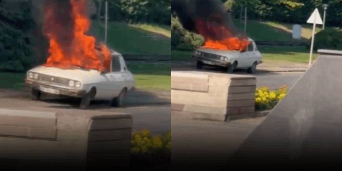 Meclis önünde beyaz Toros yakıldı: Sürücü gözaltına alındı