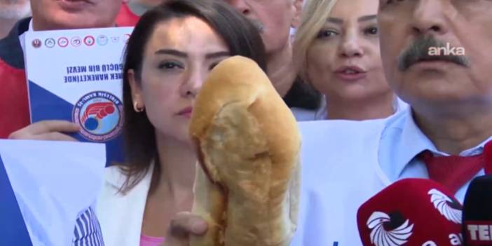 Ellerinde ekmekle Saray'a yürüyen memurlara polis engeli