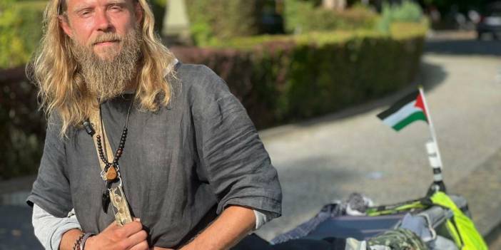 Norveçli barış gönüllüsü bisikletiyle Gazze’ye destek yolculuğunu sürdürüyor