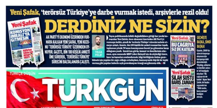Yeni Şafak'ın 'İmralı' manşetine Türkgün'den yanıt: 'Derdiniz ne sizin?'