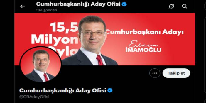 Cumhurbaşkanlığı Aday Ofisi hesabı için erişim engeli kararı