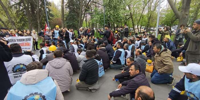 Eylem yapan Doruk Madencilik işçileri ücretsiz izne çıkardığı iddiasına yalanlama