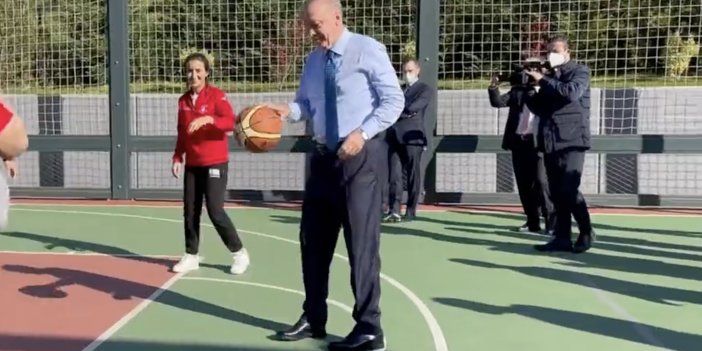 Cumhurbaşkanı Erdoğan'ın basketbol oynadığı görüntüler paylaşıldı