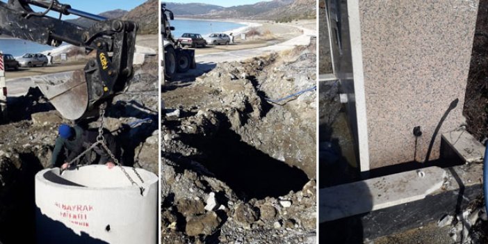 Salda Gölü kumsalına su kuyusu yapıldı