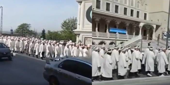 Hafızlar yürüyüş yaptı, 'Şeriat is loading' notuyla paylaşıldı