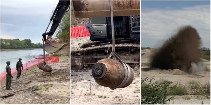 İtalya'da kuruyan nehirden 2. Dünya Savaşı'ndan kalma bomba çıktı