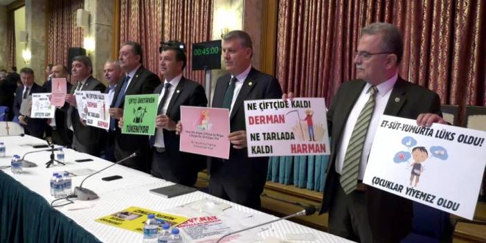 CHP'li vekillerden Meclis'te tarım protestosu