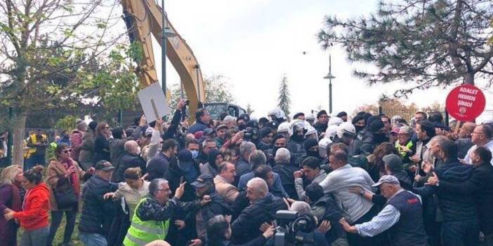 Kemerköy’de iş makinelerini engellemek isteyen yurttaşlara polis ablukası