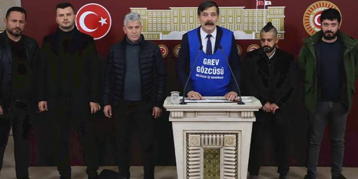 Erkan Baş, grevdeki Kartonsan işçileriyle TBMM'de basın toplantısı düzenledi: Bu sefalet ücretini kabul etmiyoruz