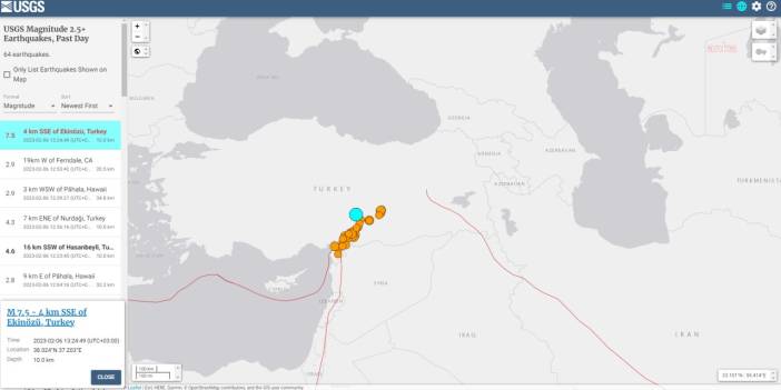ABD Jeoloji Araştırmaları Kurumu: İkinci depremin büyüklüğü 7,5