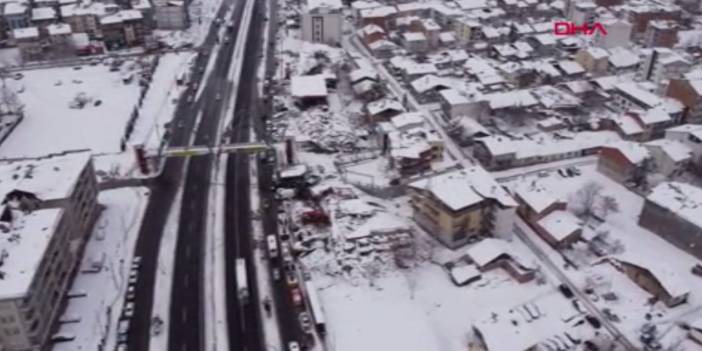 Depremin verdiği zarar, havadan böyle görüntülendi