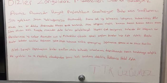 Deprem bölgesindeki madencilerden öğrencilere duygulandıran mesaj: 'Mühendis olun, sağlam binalar yapın'