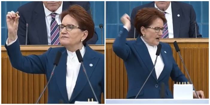 Akşener, önce mermi kovanı gösterdi, sonra yere attı: Bu kurşun mu 'Dur' diyecek?