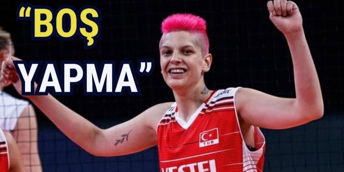 Ebrar Karakurt o yanıtını pankart yaptı: Boş yapma... İşte o fotoğraf