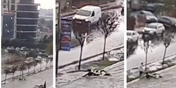 İstanbul'da motokurye yoğun yağış sonrası sele kapıldı