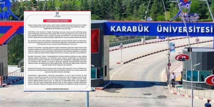 Karabük Üniversitesi'nden HIV ve HPV iddialarına ilişkin açıklama: Hukuki süreç başlatıldı