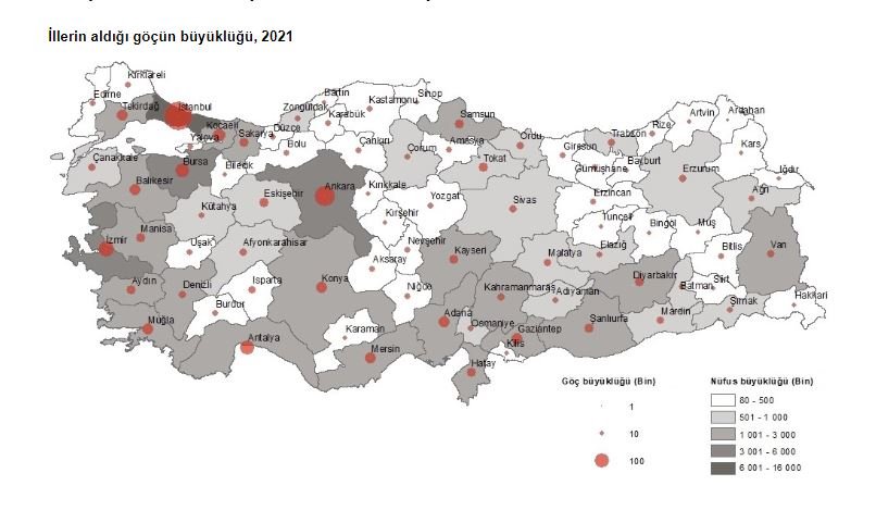 İstanbul, Ankara ve İzmir en çok göç veren iller oldu