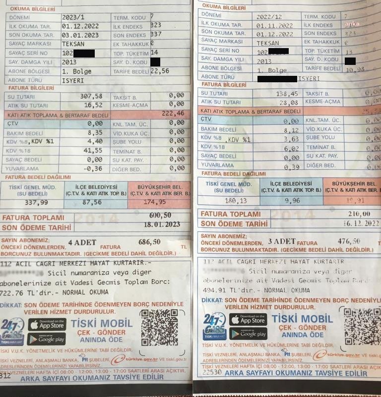 TİSKİ'den su bedeli ve temizlik vergilerine dev zam: 'İki kat, üç kat değil, beş kat değil tam 8,8 kat'