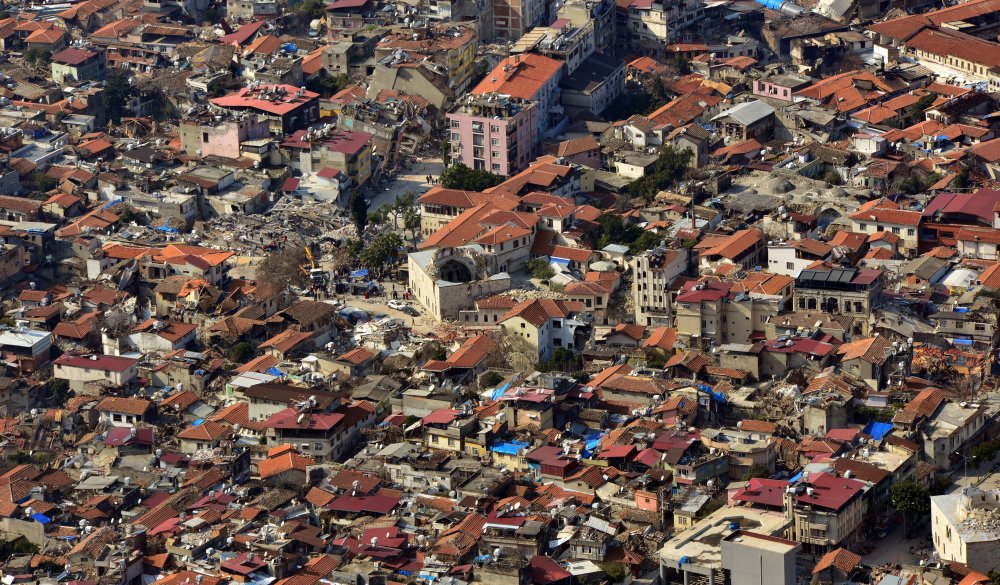 Antakya Kalesi’nden merkezdeki yıkım böyle görüntülendi