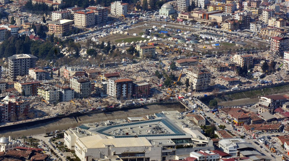 Antakya Kalesi’nden merkezdeki yıkım böyle görüntülendi