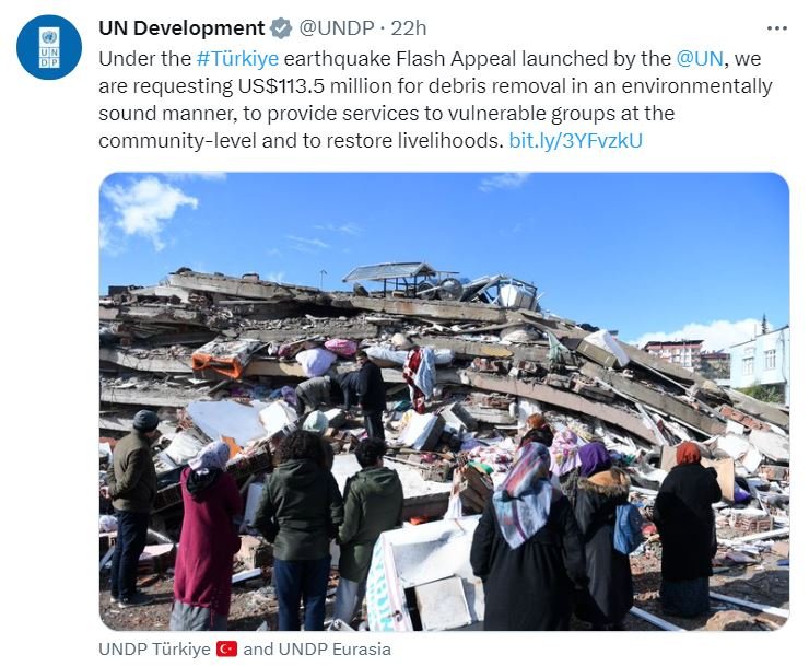 BM Kalkınma Programı, enkaz kaldırılma için 113.5 milyon dolar çağrıda bulundu