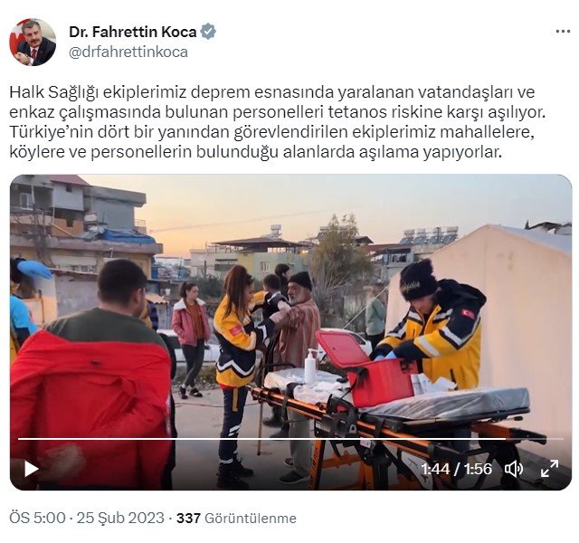 Bakan Koca'dan deprem bölgesindeki sağlık personellerine ilişkin açıklama