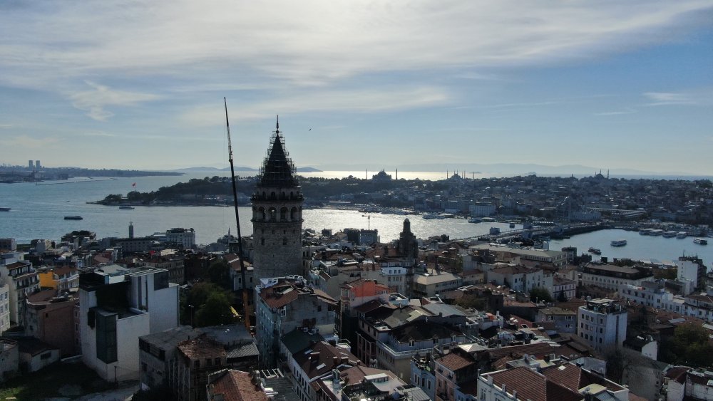 Galata Kulesi'nde restorasyon: Alem yüzeyi altın varakla kaplanacak